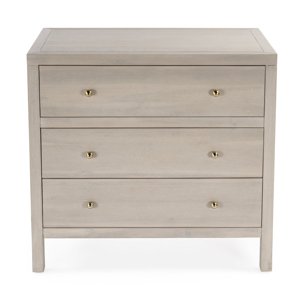 Butler Specialty Nora Elegant Wood 3 Drawer Chest - Timeless Design With Spacious Storage For Your Living Space Taupe Acacia Wood,Acacia Veneer,Mdf,Pine Wood And Antimony Metal Hardware 5731450-butler