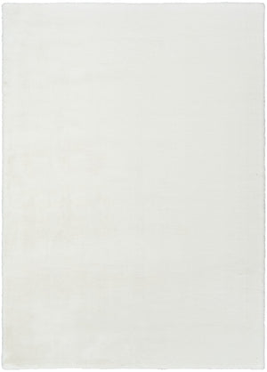 8 X 10 White Plush Polyester Area Rug Non Slip Backing for Living Bedroom