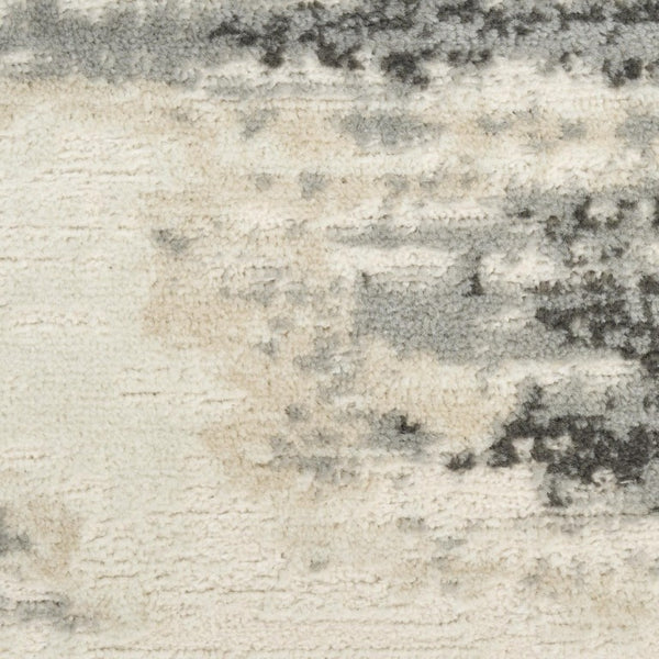 HomeRoots 9x12 Abstract Gray Machine Woven Synthetic Area Rug for Living Room or Dining 573191