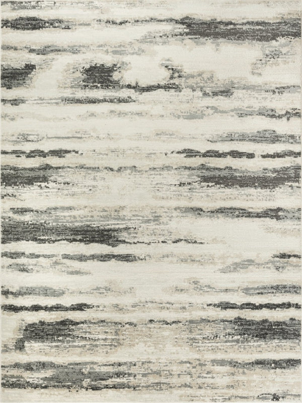 9x12 Abstract Gray Machine Woven Synthetic Area Rug for Living Room or Dining