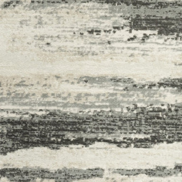 9x12 Abstract Gray Machine Woven Synthetic Area Rug for Living Room or Dining