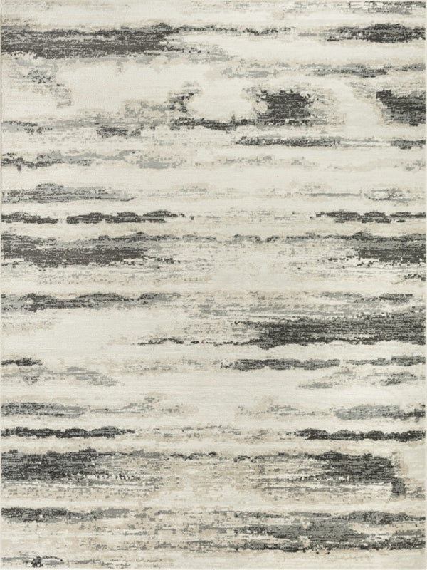 9x12 Abstract Gray Machine Woven Synthetic Area Rug for Living Room or Dining