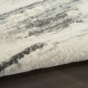 9x12 Abstract Gray Machine Woven Synthetic Area Rug for Living Room or Dining