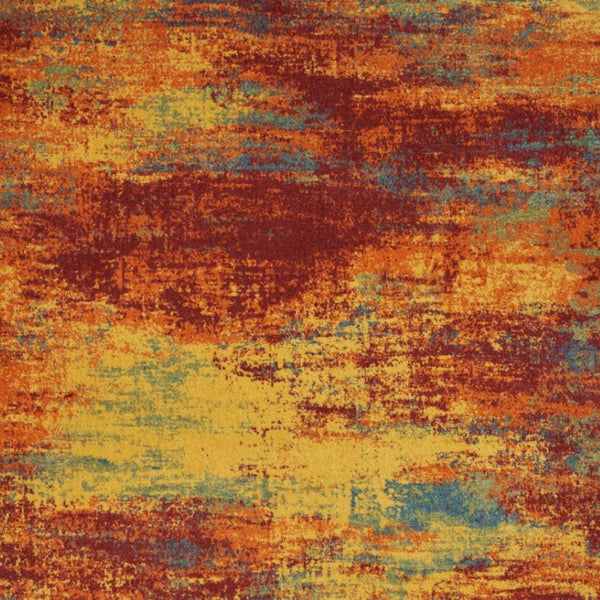 HomeRoots 9' X 12' Flame Abstract Area Rug - Vibrant, Durable, Fade-Resistant for Indoor & Outdoor Spaces 573194