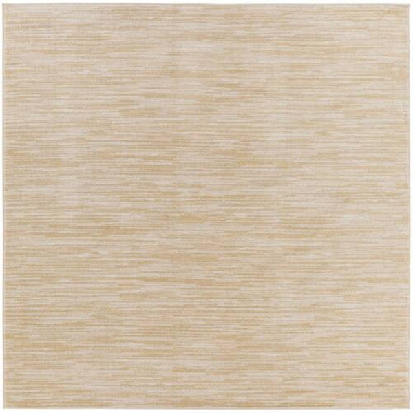 HomeRoots 9' Ivory and Gold Geometric Abstract Area Rug - Stylish Indoor/Outdoor Design for Modern Spaces 573198