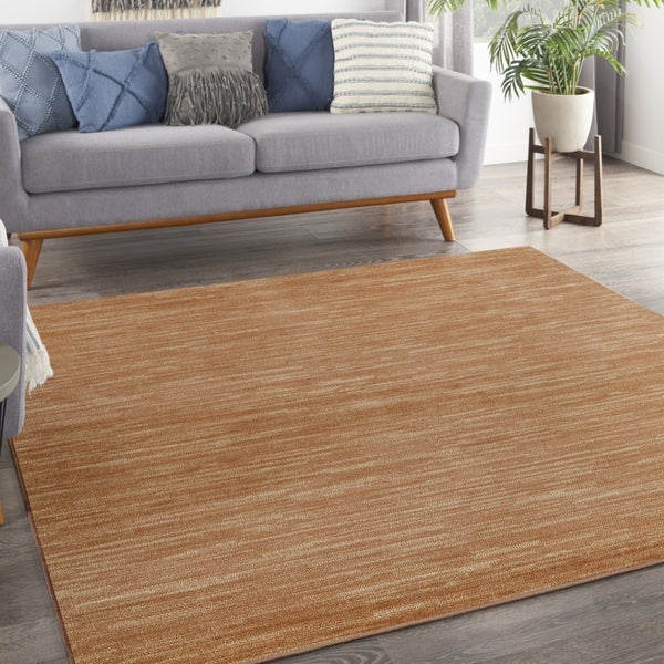 HomeRoots 9' Rust Square Indoor Outdoor Area Rug - Modern Abstract Design, Durable & Versatile for Any Space 573200