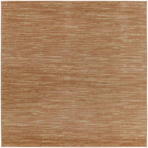 HomeRoots 9' Rust Square Indoor Outdoor Area Rug - Modern Abstract Design, Durable & Versatile for Any Space 573200