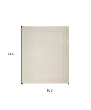 HomeRoots 9' X 12' Elegant Ivory and Gold Area Rug - Durable, Low-Maintenance Indoor/Outdoor Decor Solution 573201