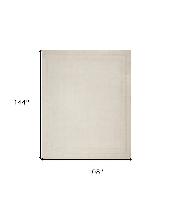 HomeRoots 9' X 12' Elegant Ivory and Gold Area Rug - Durable, Low-Maintenance Indoor/Outdoor Decor Solution 573201