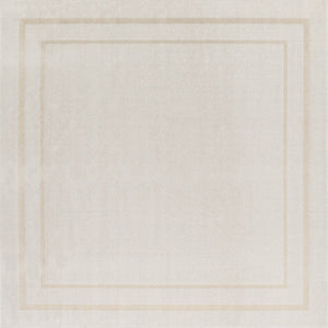 HomeRoots 9' Ivory and Gold Square Area Rug - Durable, Versatile, and Stylish for Indoor and Outdoor Spaces 573202
