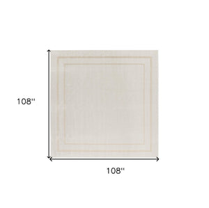 HomeRoots 9' Ivory and Gold Square Area Rug - Durable, Versatile, and Stylish for Indoor and Outdoor Spaces 573202