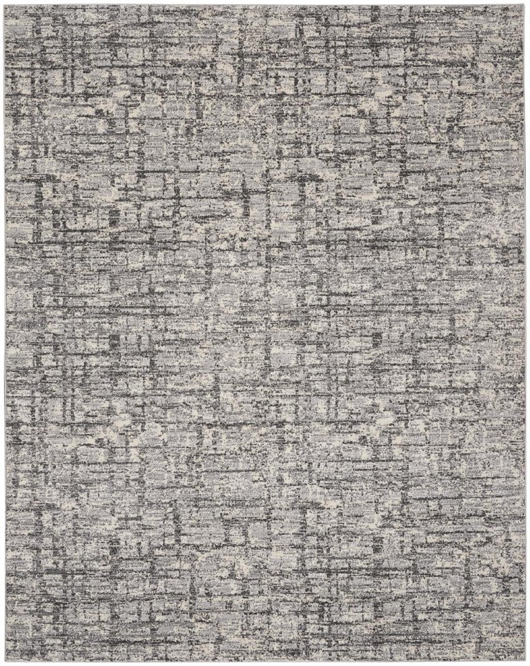 Gray Abstract Power Loomed Area Rug for Living Room Dining and Bedroom Decor