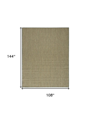 HomeRoots 9' X 12' Green Geometric Indoor Outdoor Area Rug – Durable, Stylish, and Easy to Maintain for Any Space! 573219