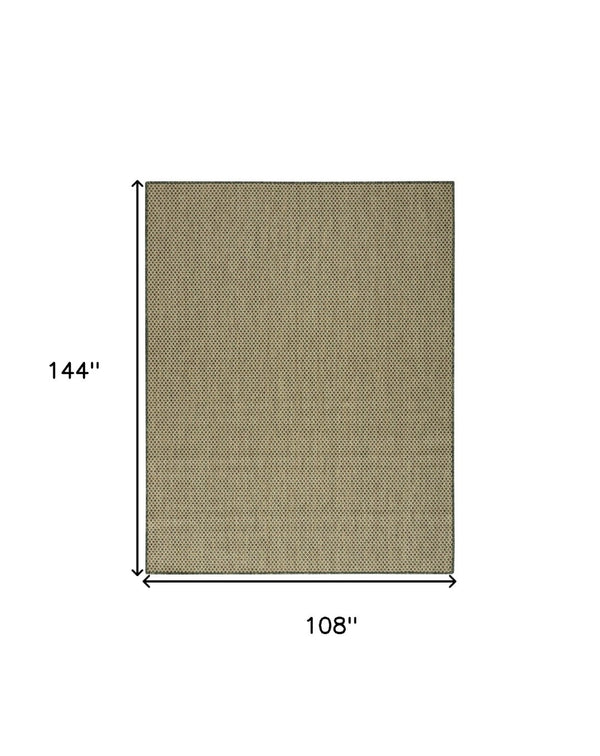 HomeRoots 9' X 12' Green Geometric Indoor Outdoor Area Rug – Durable, Stylish, and Easy to Maintain for Any Space! 573219