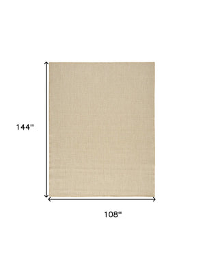 HomeRoots 9' X 12' Natural Geometric Area Rug - Stylish, Durable & Versatile for Indoor/Outdoor Spaces! 573220