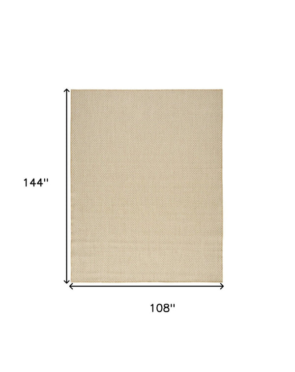 HomeRoots 9' X 12' Natural Geometric Area Rug - Stylish, Durable & Versatile for Indoor/Outdoor Spaces! 573220