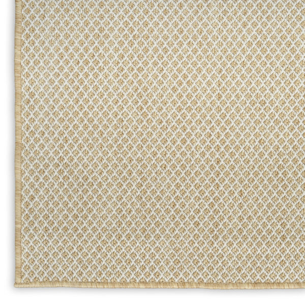 HomeRoots 9' X 12' Natural Geometric Area Rug - Stylish, Durable & Versatile for Indoor/Outdoor Spaces! 573220