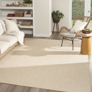 HomeRoots 9' X 12' Natural Geometric Area Rug - Stylish, Durable & Versatile for Indoor/Outdoor Spaces! 573220