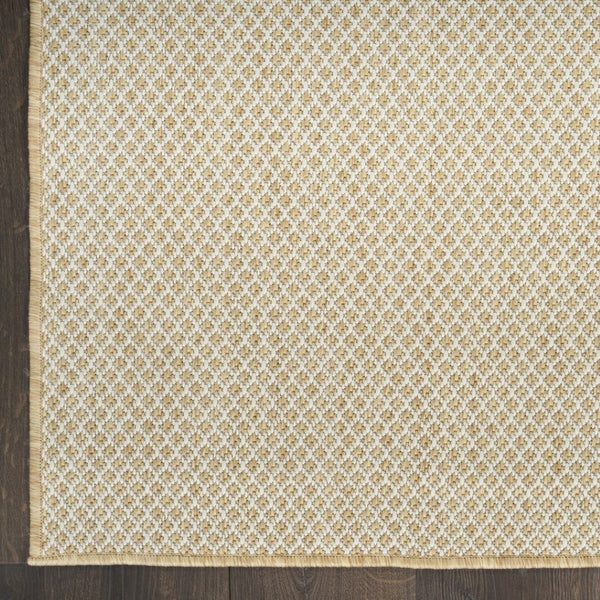 HomeRoots 9' X 12' Natural Geometric Area Rug - Stylish, Durable & Versatile for Indoor/Outdoor Spaces! 573220