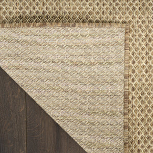 HomeRoots 9' Geometric Tan Area Rug - Stylish Indoor/Outdoor Accent for Modern Living Spaces & Patios 573221