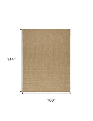 HomeRoots 9' Geometric Tan Area Rug - Stylish Indoor/Outdoor Accent for Modern Living Spaces & Patios 573221