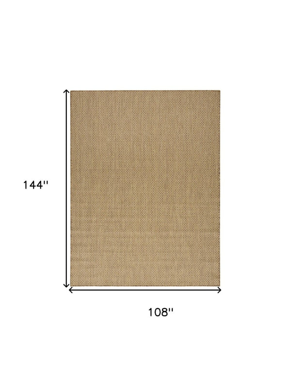 HomeRoots 9' Geometric Tan Area Rug - Stylish Indoor/Outdoor Accent for Modern Living Spaces & Patios 573221