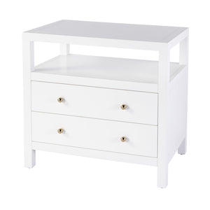Butler Specialty Nora 28 In. W Rectangular Nightstand With 2 Drawers And Open Shelf For Elegant Storage Solutions White Acacia Solids,Acacia Veneers,Mdf,Pine Solids 5732304-butler