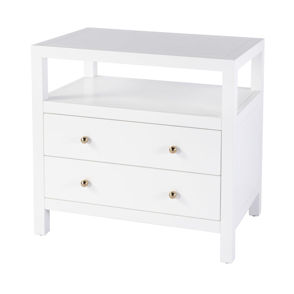 Butler Specialty Nora 28 In. W Rectangular Nightstand With 2 Drawers And Open Shelf For Elegant Storage Solutions White Acacia Solids,Acacia Veneers,Mdf,Pine Solids 5732304-butler