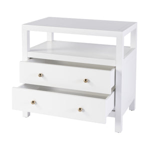 Butler Specialty Nora 28 In. W Rectangular Nightstand With 2 Drawers And Open Shelf For Elegant Storage Solutions White Acacia Solids,Acacia Veneers,Mdf,Pine Solids 5732304-butler