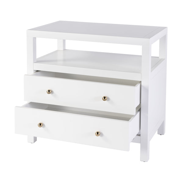 Butler Specialty Nora 28 In. W Rectangular Nightstand With 2 Drawers And Open Shelf For Elegant Storage Solutions White Acacia Solids,Acacia Veneers,Mdf,Pine Solids 5732304-butler