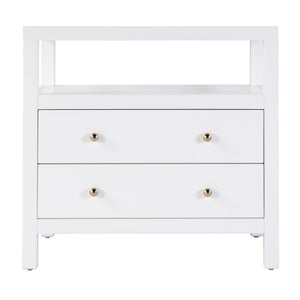 Butler Specialty Nora 28 In. W Rectangular Nightstand With 2 Drawers And Open Shelf For Elegant Storage Solutions White Acacia Solids,Acacia Veneers,Mdf,Pine Solids 5732304-butler