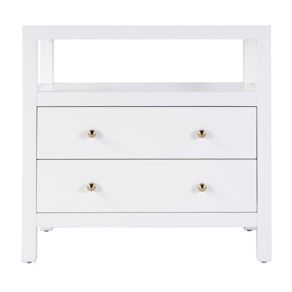 Butler Specialty Nora 28 In. W Rectangular Nightstand With 2 Drawers And Open Shelf For Elegant Storage Solutions White Acacia Solids,Acacia Veneers,Mdf,Pine Solids 5732304-butler