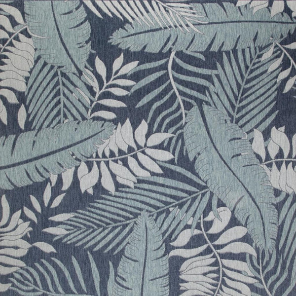 HomeRoots 10' Navy Blue Floral Indoor Outdoor Area Rug - Durable, Elegant Design for High-Traffic Spaces 573231