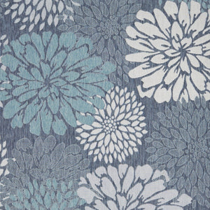 HomeRoots 9' Navy Blue Floral Indoor Outdoor Area Rug – Timeless Design, Durable, Versatile for Any Space 573232