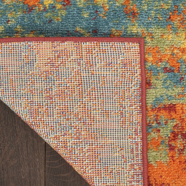 HomeRoots 10' Flame Abstract Area Rug – Versatile Indoor/Outdoor Design, Durable, Easy Care, Modern Flair 573239