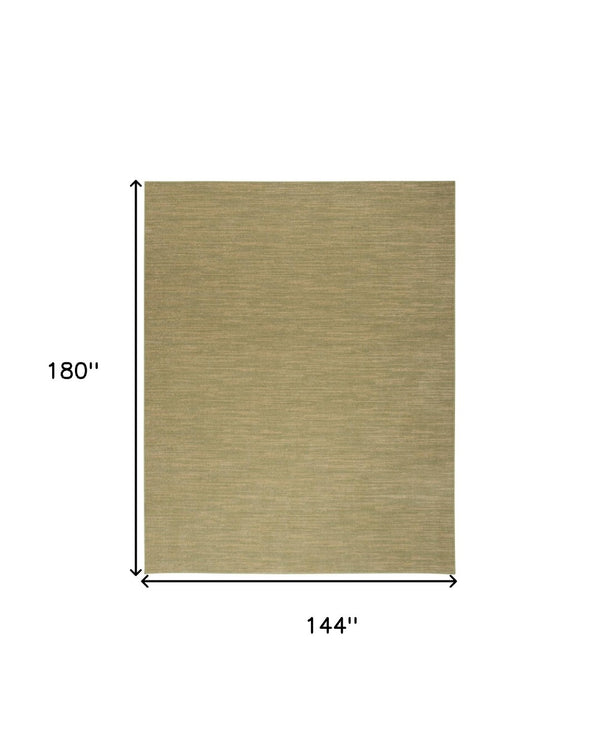 HomeRoots 12' X 15' Green and Gold Abstract Area Rug - Durable, Stylish, Indoor/Outdoor Design for Versatile Spaces 573241