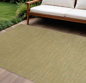 HomeRoots 12' X 15' Green and Gold Abstract Area Rug - Durable, Stylish, Indoor/Outdoor Design for Versatile Spaces 573241