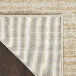 HomeRoots 12' X 15' Elegant Ivory and Gold Abstract Area Rug for Indoor and Outdoor Spaces, Durable & Stylish 573243
