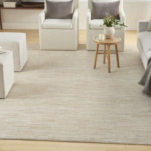 HomeRoots 12' X 15' Elegant Ivory and Gold Abstract Area Rug for Indoor and Outdoor Spaces, Durable & Stylish 573243