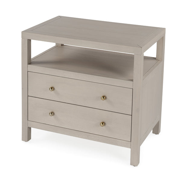 Butler Specialty Nora 28 In. W Rectangular Nightstand With 2 Drawers And Open Shelf For Elegant Storage Solutions Taupe Acacia Solids,Acacia Veneers,Mdf,Pine Solids 5732450-butler