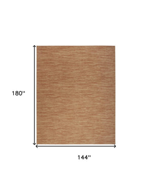 HomeRoots 12' X 15' Rust Abstract Area Rug - Durable, Stylish Indoor/Outdoor Accent for Modern Living Spaces 573245