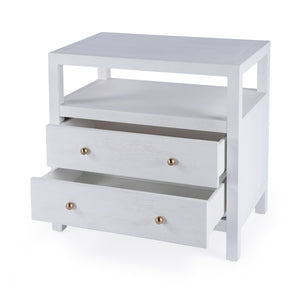 Nora 28" 2 Drawer Wood Nightstand 5732477 White Butler Specialty