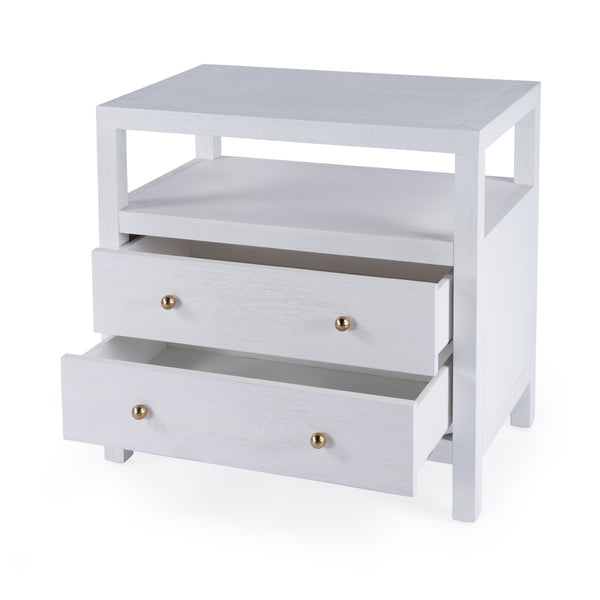 Nora 28" 2 Drawer Wood Nightstand 5732477 White Butler Specialty