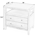 Nora 28" 2 Drawer Wood Nightstand 5732477 White Butler Specialty