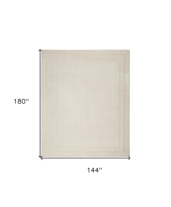 HomeRoots 12' X 15' Elegant Ivory and Gold Area Rug for Indoor/Outdoor Spaces - Durable, Stylish, Low Maintenance 573247