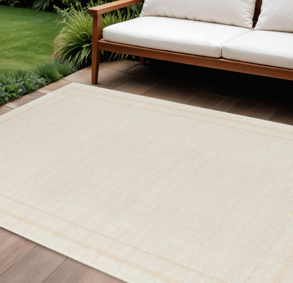 HomeRoots 12' X 15' Elegant Ivory and Gold Area Rug for Indoor/Outdoor Spaces - Durable, Stylish, Low Maintenance 573247