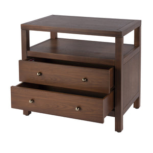 Butler Specialty Nora 28 In. W Rectangular Nightstand With 2 Drawers And Open Shelf For Elegant Storage Solutions Brown Acacia Wood,Acacia Veneers,Mdf,Pine Wood 5732489-butler