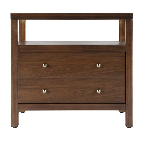 Butler Specialty Nora 28 In. W Rectangular Nightstand With 2 Drawers And Open Shelf For Elegant Storage Solutions Brown Acacia Wood,Acacia Veneers,Mdf,Pine Wood 5732489-butler