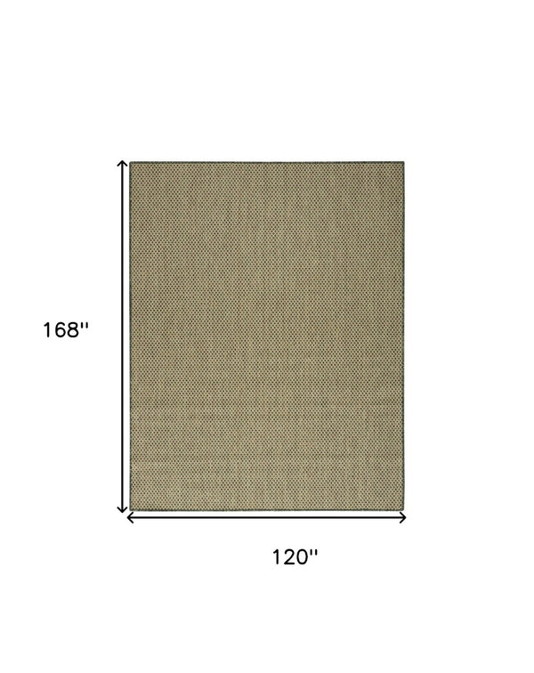 HomeRoots 10' X 14' Green Geometric Area Rug - Durable Indoor/Outdoor Design for Modern Spaces & Low Maintenance 573249