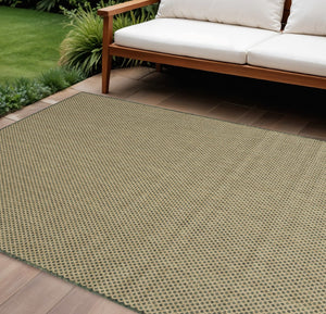 HomeRoots 10' X 14' Green Geometric Area Rug - Durable Indoor/Outdoor Design for Modern Spaces & Low Maintenance 573249